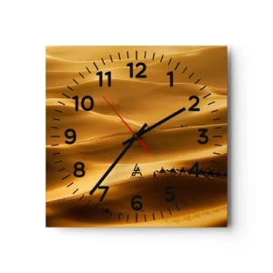 Relógio de parede - Relógio em vidro - Caravana nas ondas do deserto - 40x40 cm