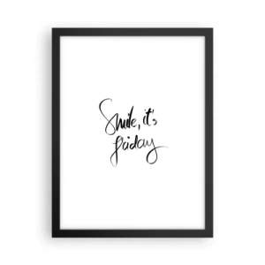 Pôster com moldura preta - Verdadeira alegria - 30x40 cm