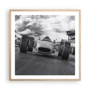 Pôster com moldura de carvalho claro - O ronco do motor - 60x60 cm