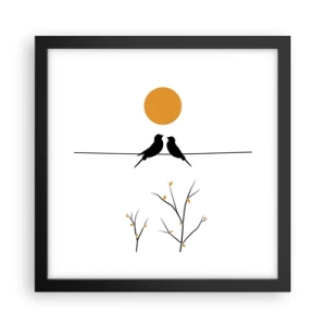 Pôster com moldura preta - A noite dos rouxinóis - 30x30 cm