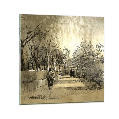 Quadro em vidro - Um momento capturado por uma pena - 60x60 cm