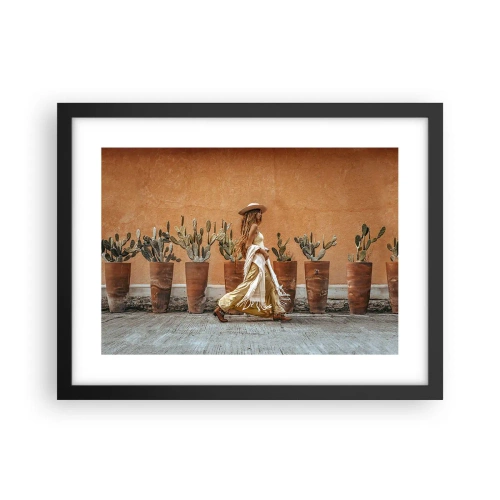 Pôster com moldura preta - Estilo hippie - 40x30 cm