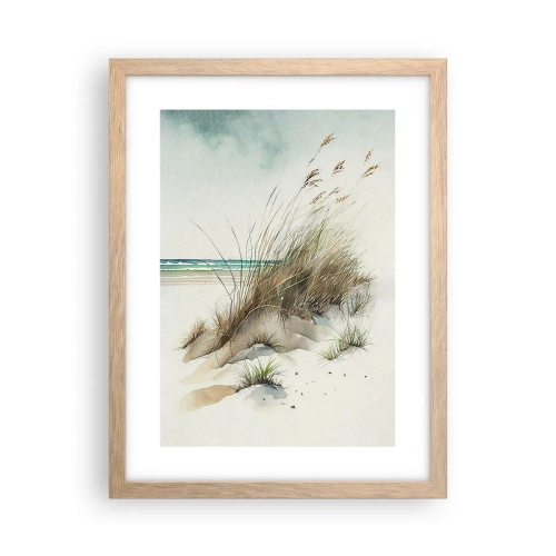 Pôster com moldura de carvalho claro - Coberto de areia - 30x40 cm