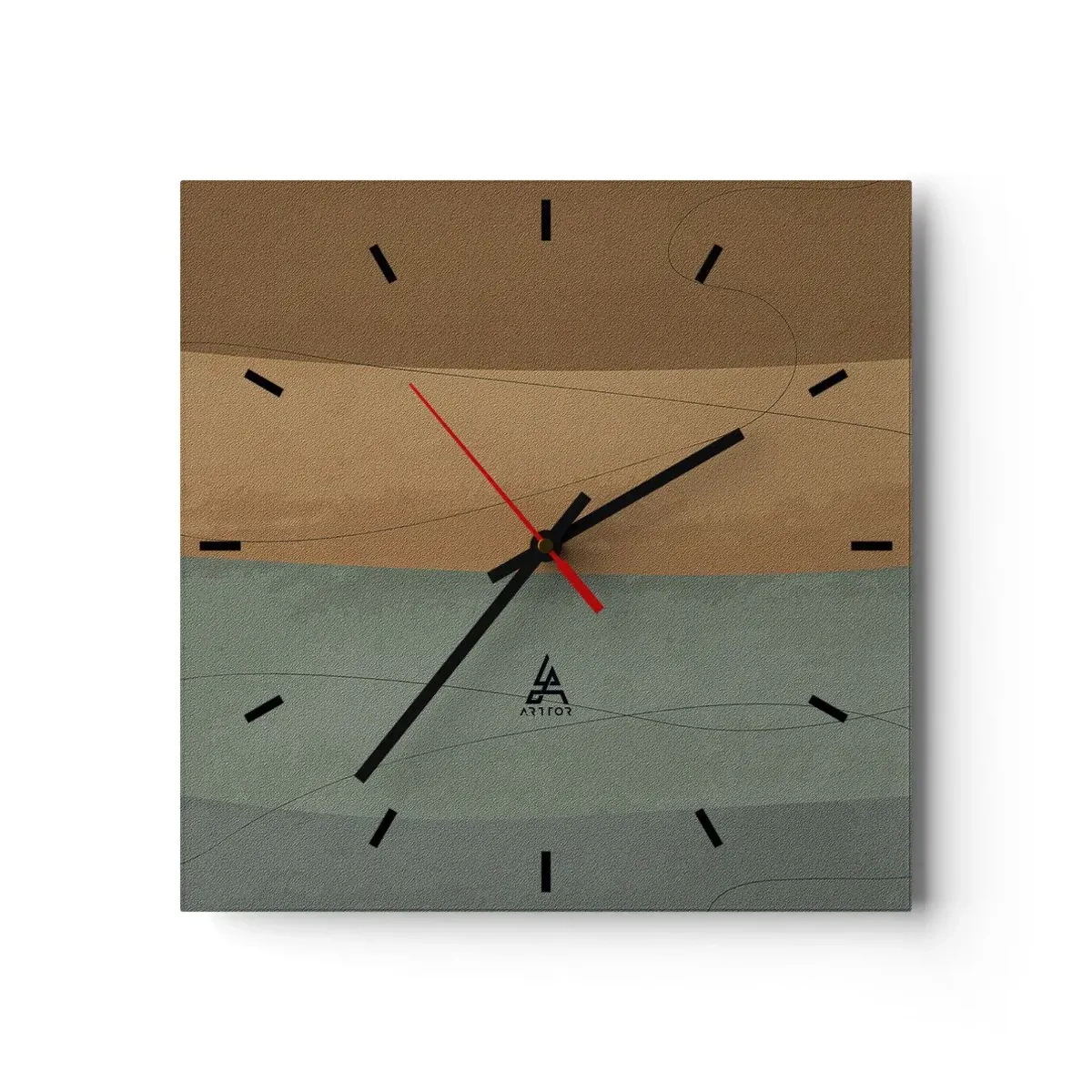 Relógio de parede - Relógio em vidro - Composição horizontal - 30x30 cm
