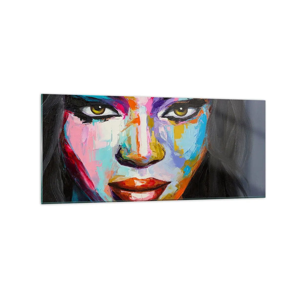 Quadro em vidro - É impossível tirar os olhos - 120x50 cm