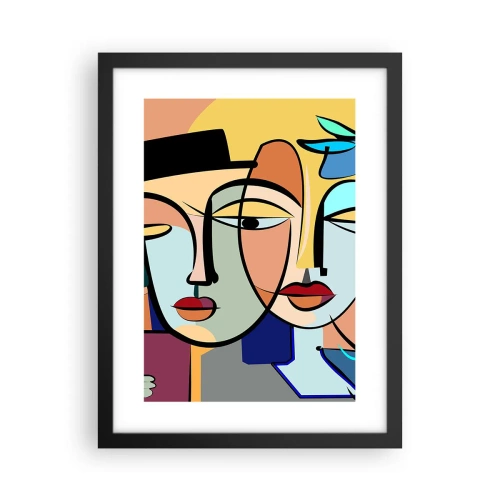 Pôster com moldura preta - O randez vous de Picasso - 30x40 cm