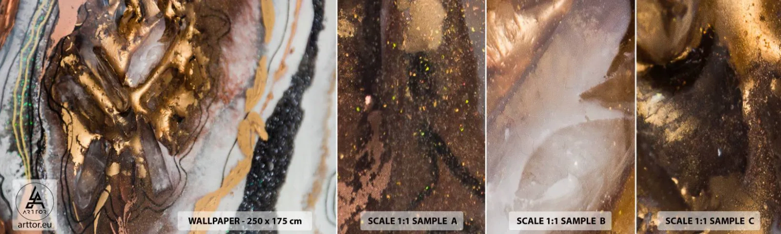 Amostra de papel de parede autocolante Deluxe Sticker - O elemento terra - Abstração, Gráficos, Pedaço - 100x30 cm