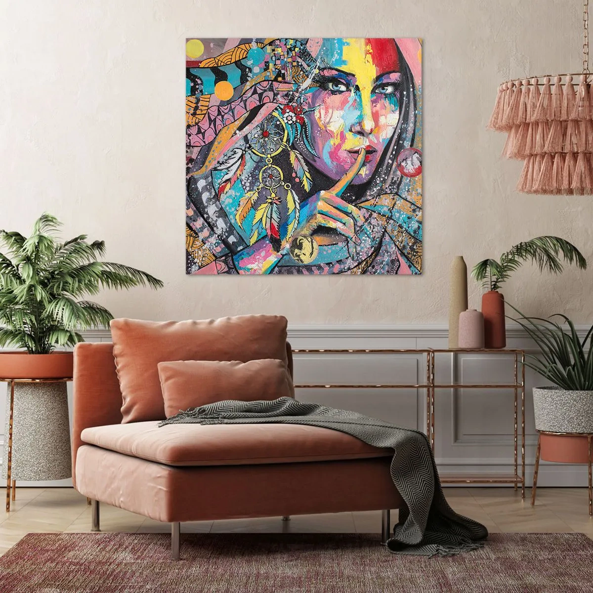 Quadro em tela - Fique em silêncio até compreender - 40x40 cm