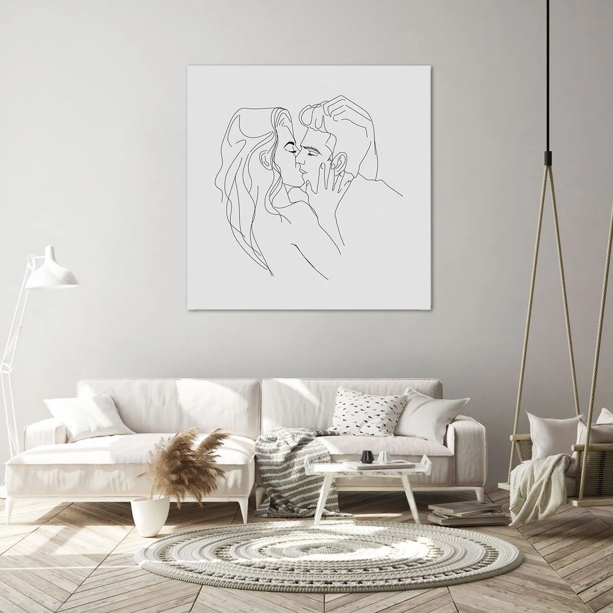 Quadro em tela - Com a mesma linha - 40x40 cm