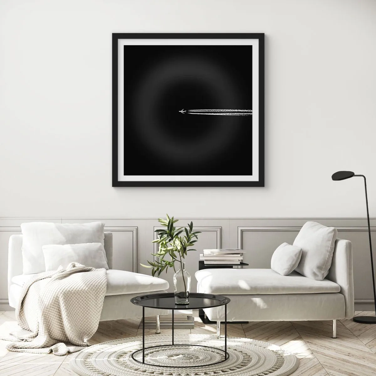 Pôster com moldura preta - Em outra dimensão - 40x40 cm