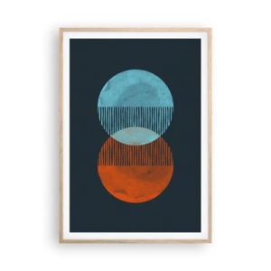 Pôster com moldura de carvalho claro - Fantasia astronómica - 70x100 cm