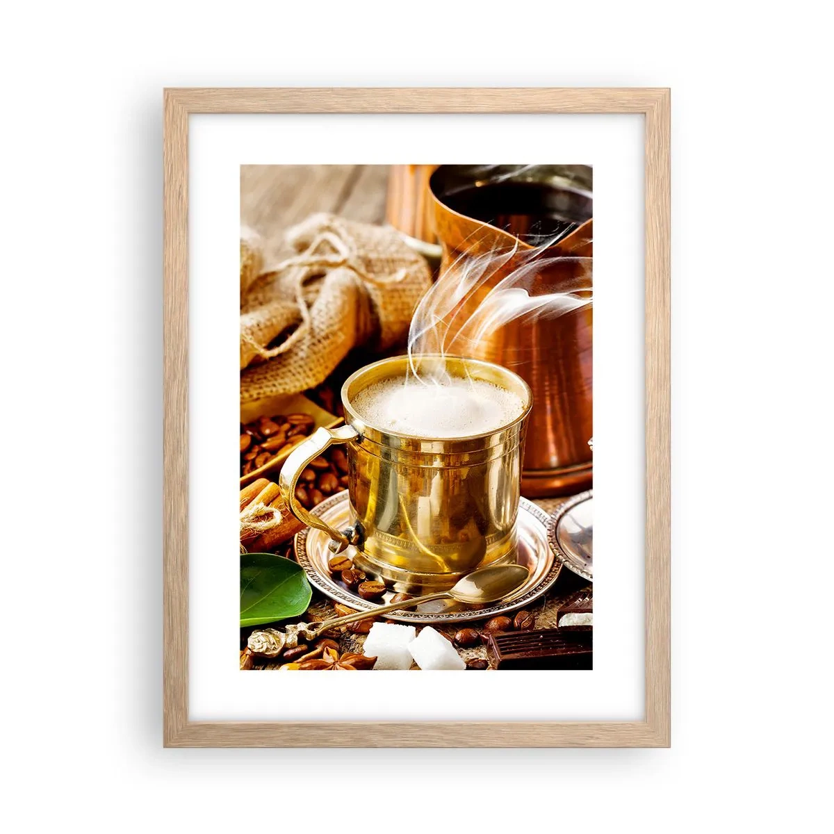 Pôster com moldura de carvalho claro - Bons dias! - 30x40 cm