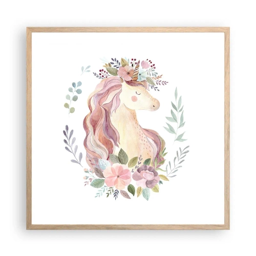 Pôster com moldura de carvalho claro - Um convite ao mundo dos contos de fadas - 60x60 cm