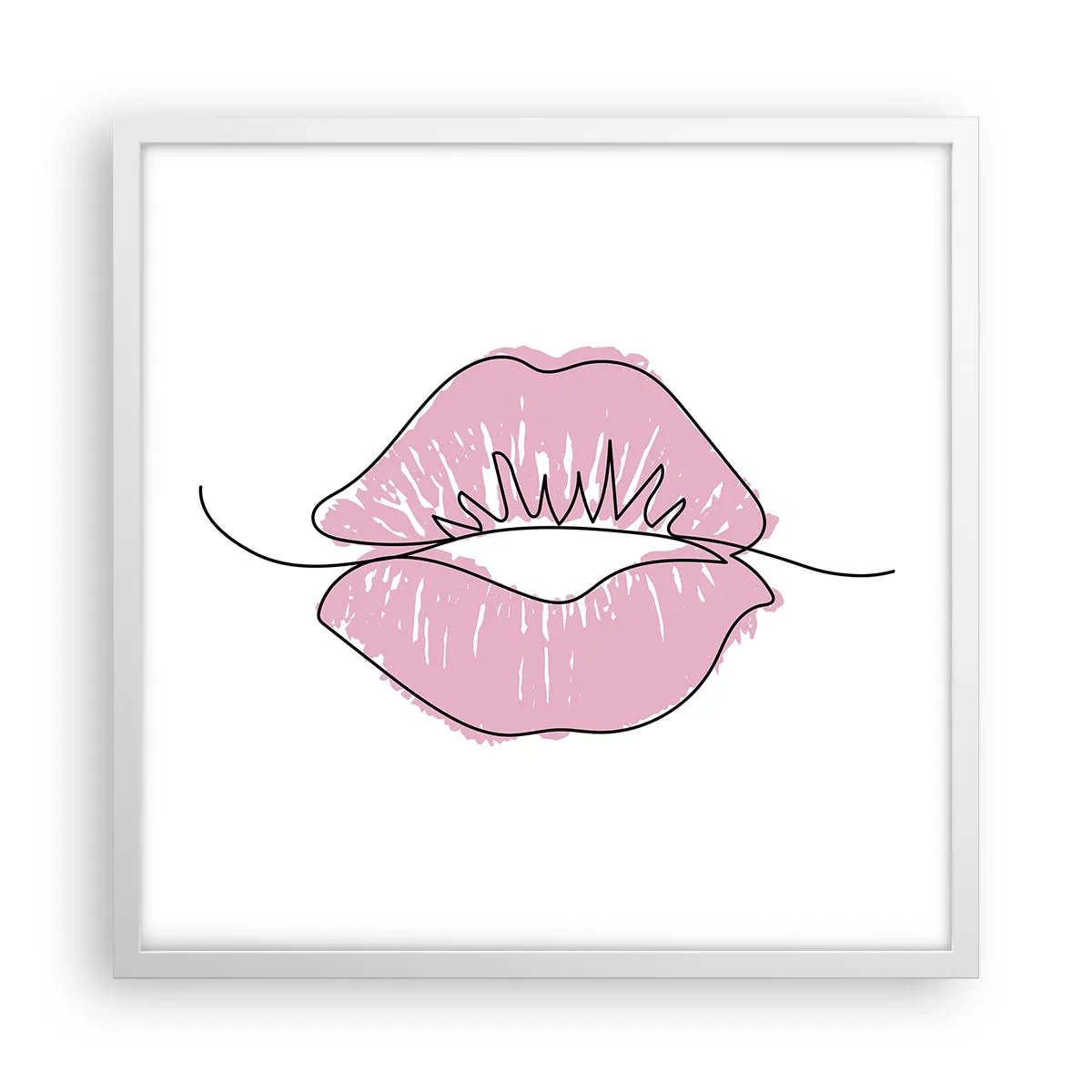 Pôster em moldura branca - Pronto para beijar? - 50x50 cm