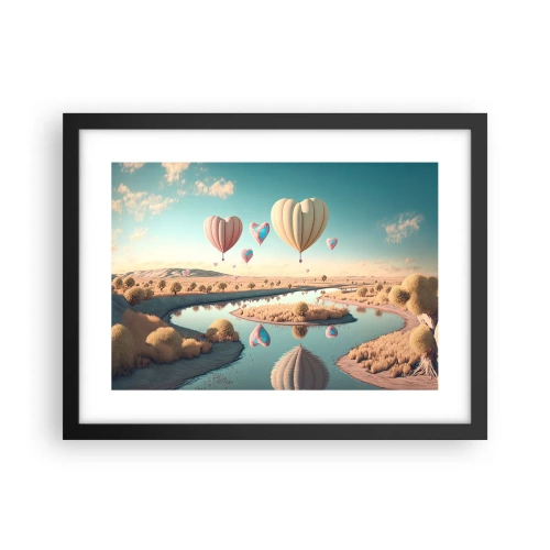 Pôster com moldura preta - O amor permite se reerguer - 40x30 cm