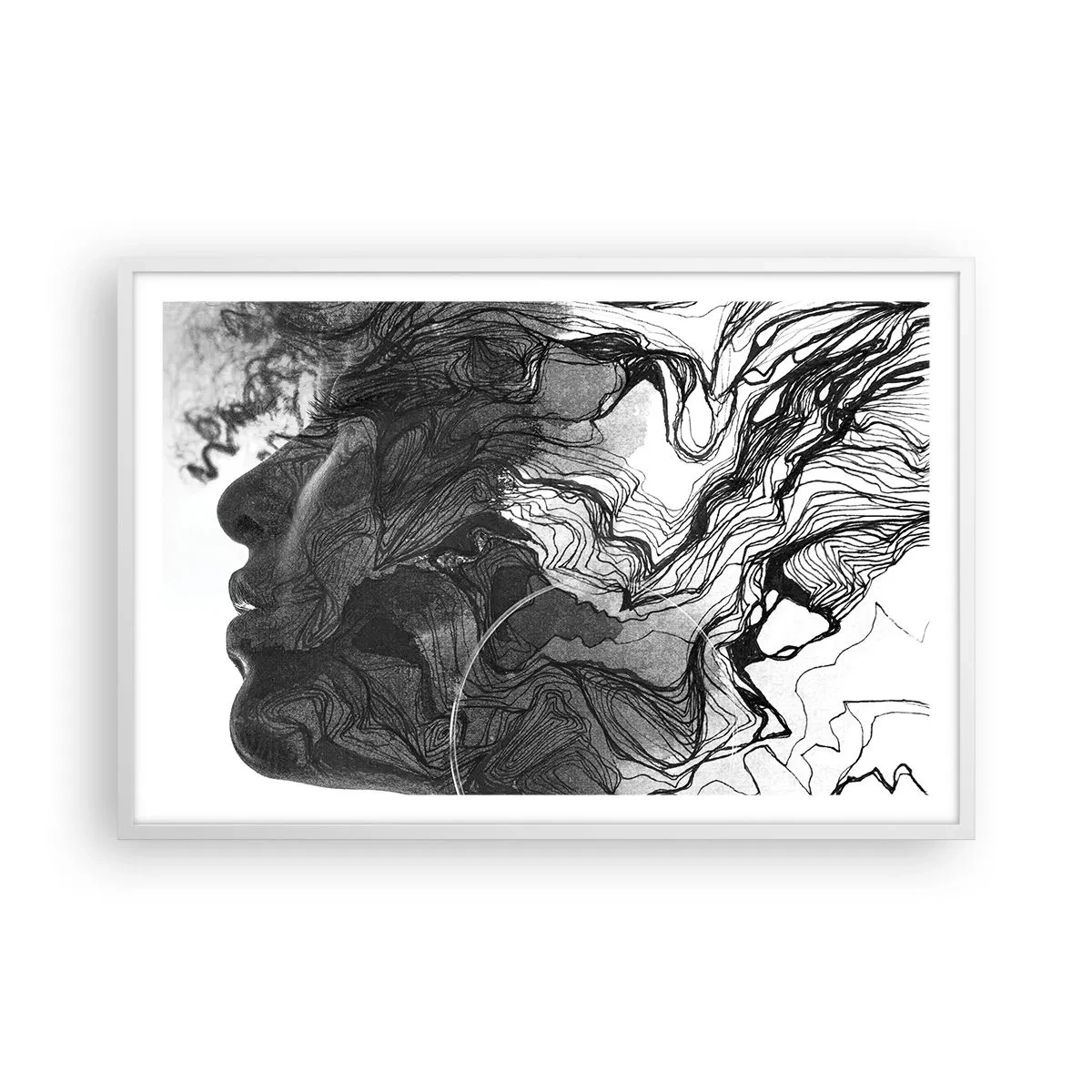 Pôster em moldura branca - Entrelaçados em sonhos - 91x61 cm