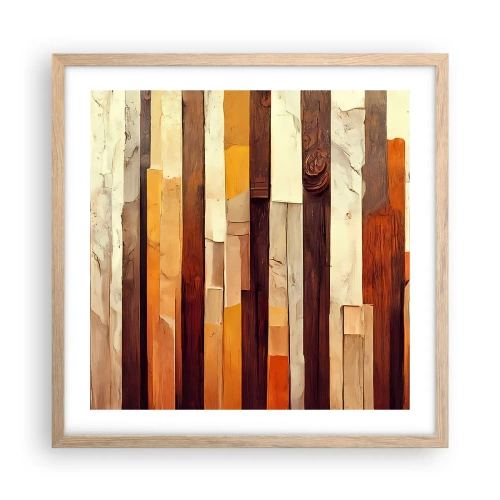 Pôster com moldura de carvalho claro - Hino das árvores da floresta - 50x50 cm