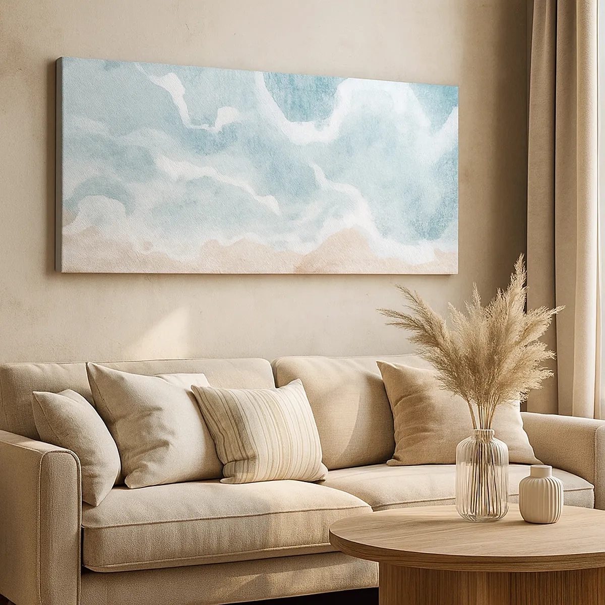 Quadro em tela - Abstração de nuvem - 30x30 cm