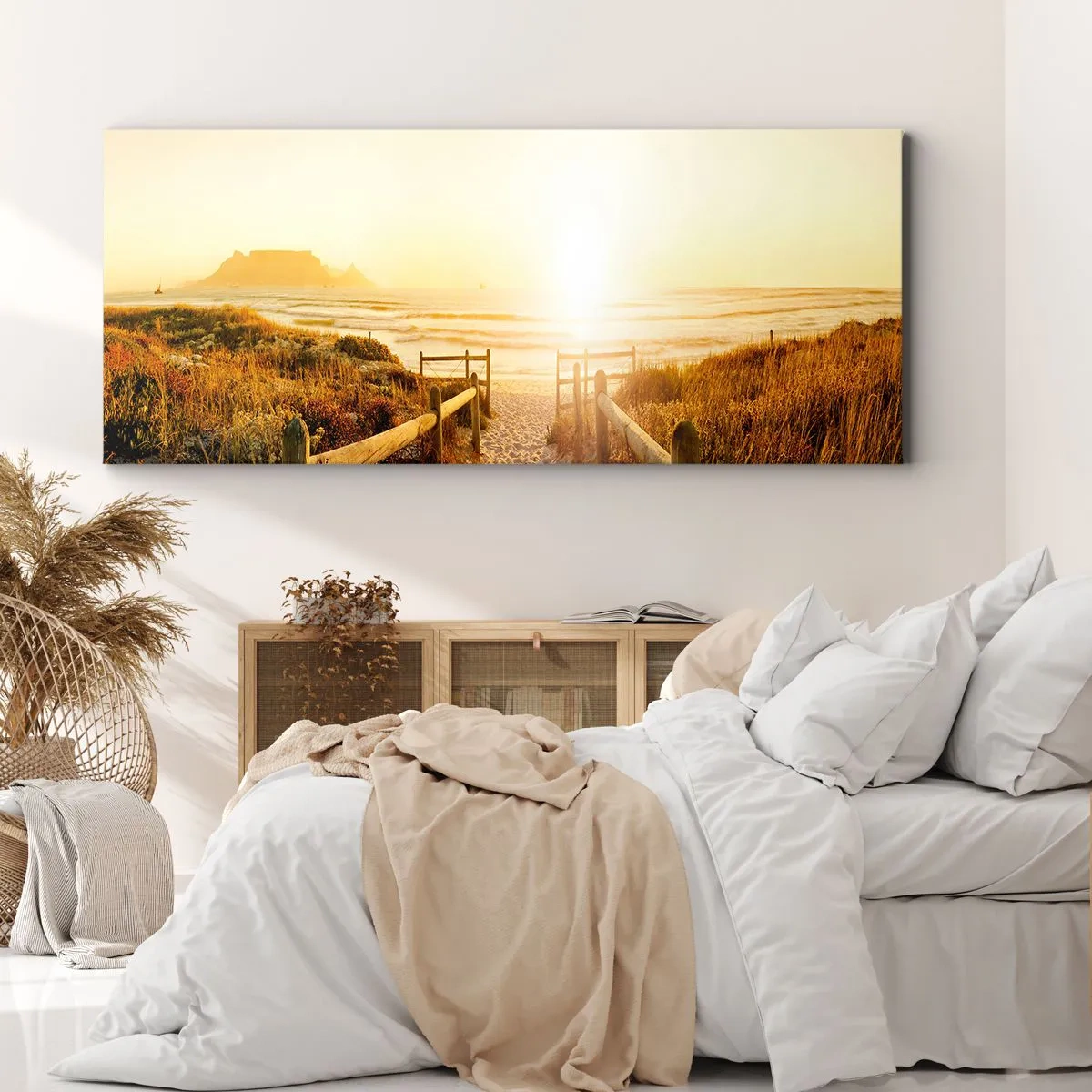 Quadro em tela - Pelaa duna, em direção ao sol - 160x50 cm