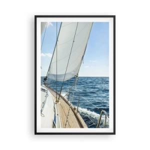 Pôster com moldura preta - Ahoy, aventura - 61x91 cm