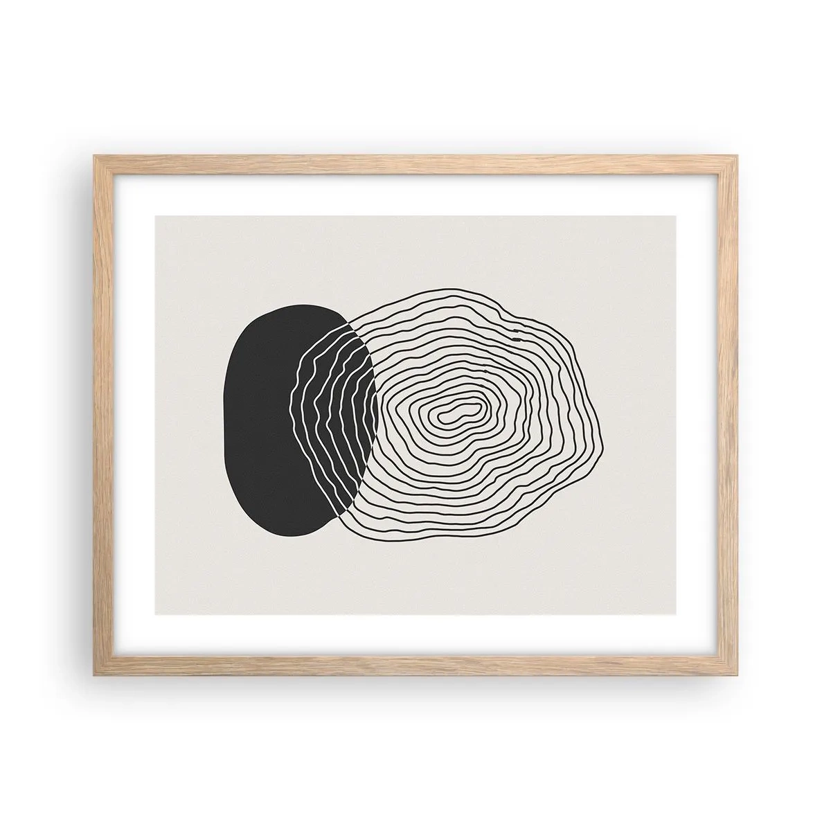 Pôster com moldura de carvalho claro - Duração e vibração - 50x40 cm