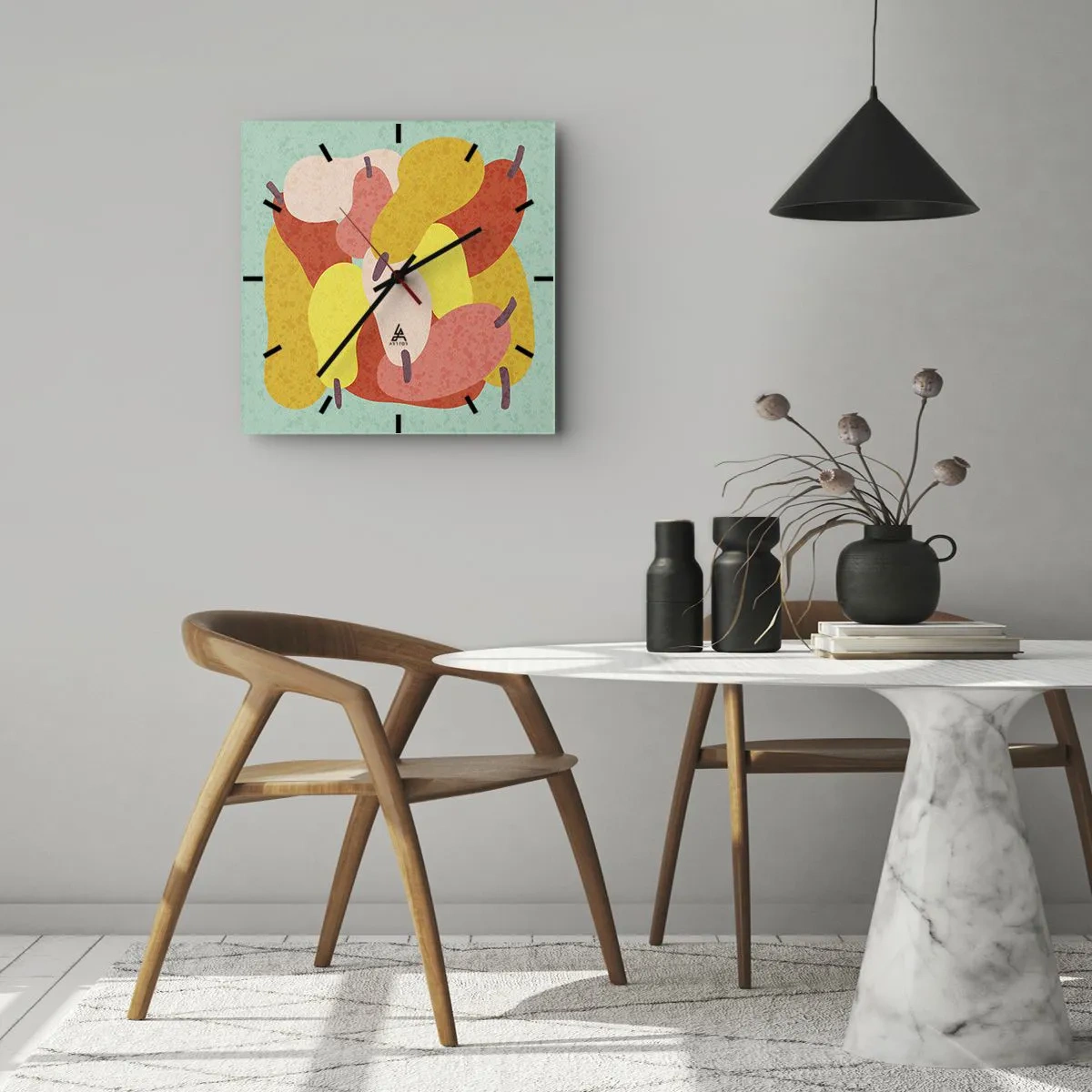 Relógio de parede - Relógio em vidro - Experimente o sol de verão - 40x40 cm