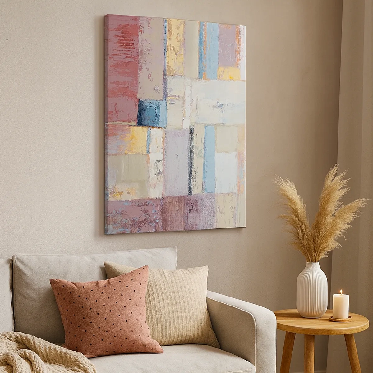 Quadro em tela - A paz da geometria - 50x70 cm