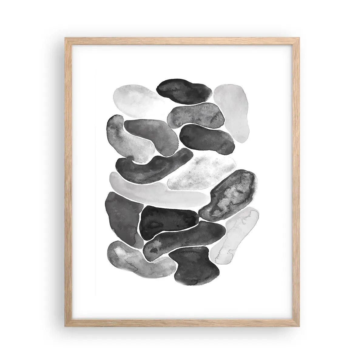 Pôster com moldura de carvalho claro - Abstração rochosa - 40x50 cm