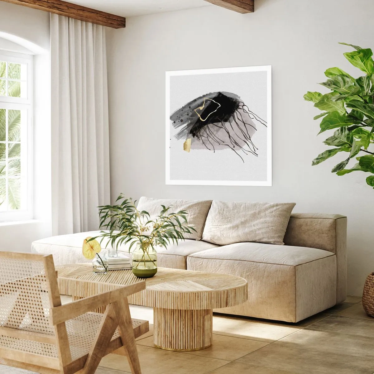 Pôster - A preto e dourado - 50x50 cm