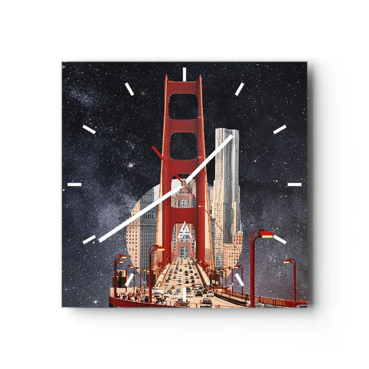 Relógio de parede - Relógio em vidro - Sempre no centro - 40x40 cm