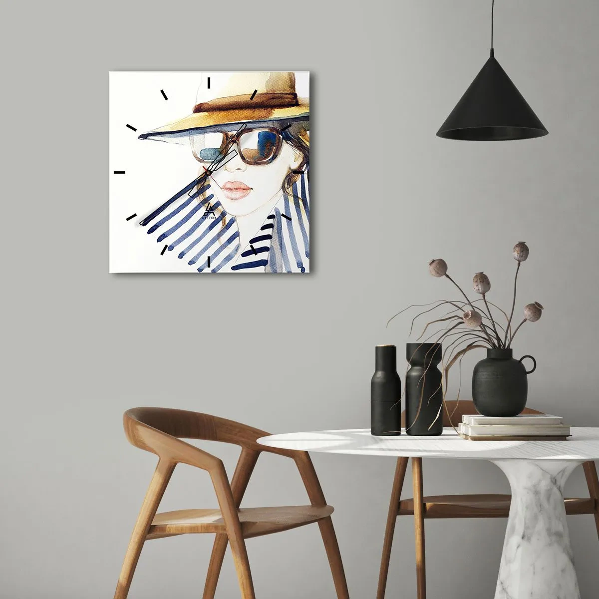 Relógio de parede - Relógio em vidro - Bem-vindo à Flórida - 30x30 cm