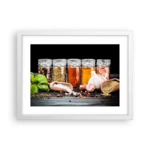 Pôster em moldura branca - Para que a vida tenha um sabor - 40x30 cm