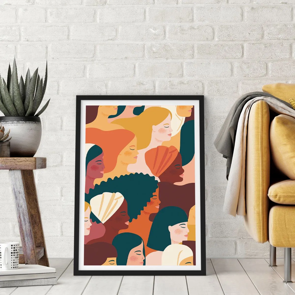 Pôster com moldura preta - Apenas feminilidade - 61x91 cm