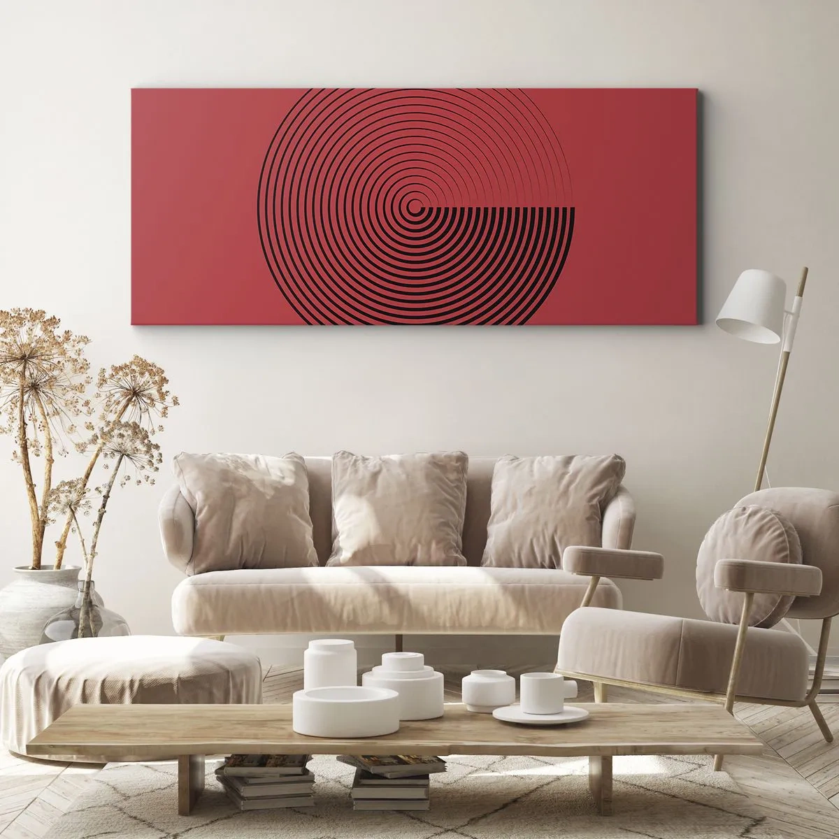 Quadro em tela - Movimento circular - 120x50 cm