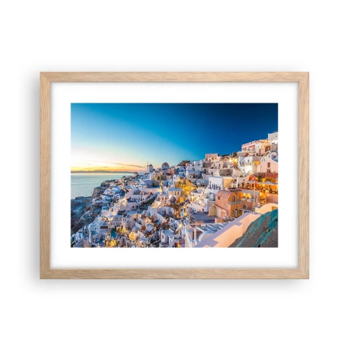Pôster com moldura de carvalho claro - A essência grega - 40x30 cm