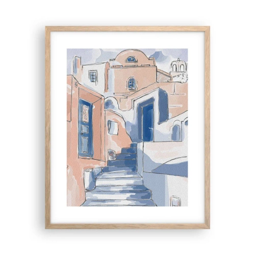 Pôster com moldura de carvalho claro - Cidade exótica - 40x50 cm