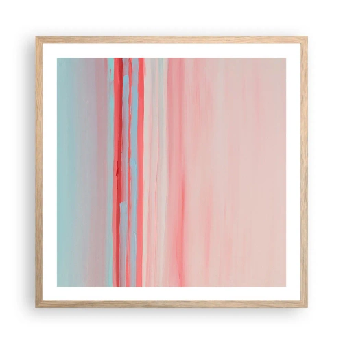 Pôster com moldura de carvalho claro - Abstração ao amanhecer - 60x60 cm