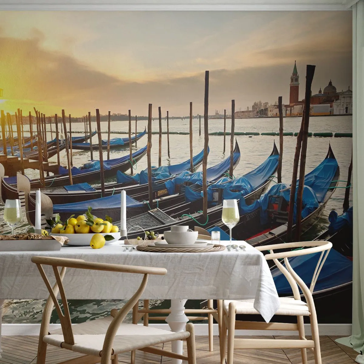 Papel de Parede Premium Sand - Antes que o burburinho chegue - Veneza, Cidade, Arquitetura - 100x70 cm