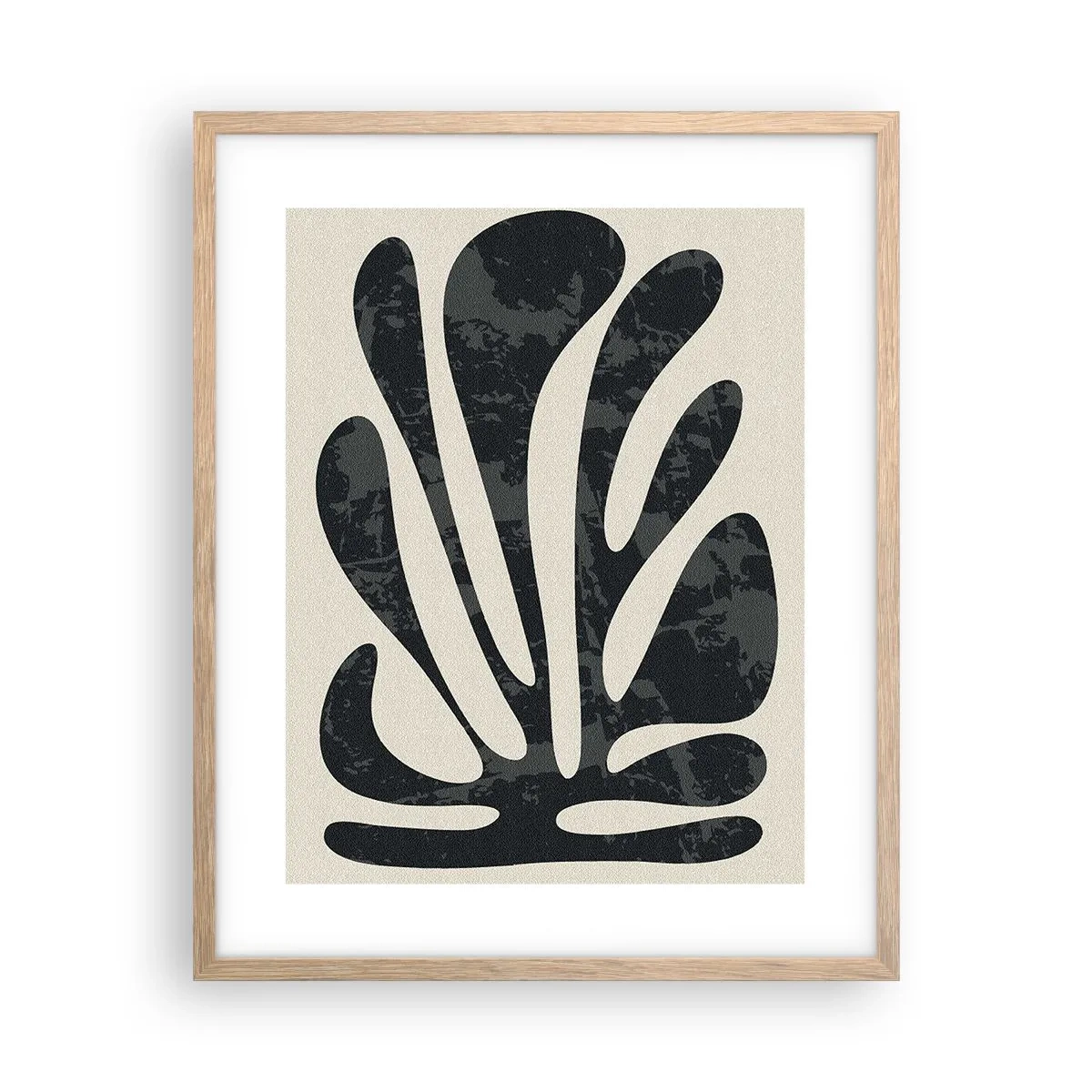 Pôster com moldura de carvalho claro - Abstração com vários dedos - 40x50 cm