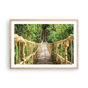 Pôster com moldura de carvalho claro - Suspenso na vegetação - 70x50 cm