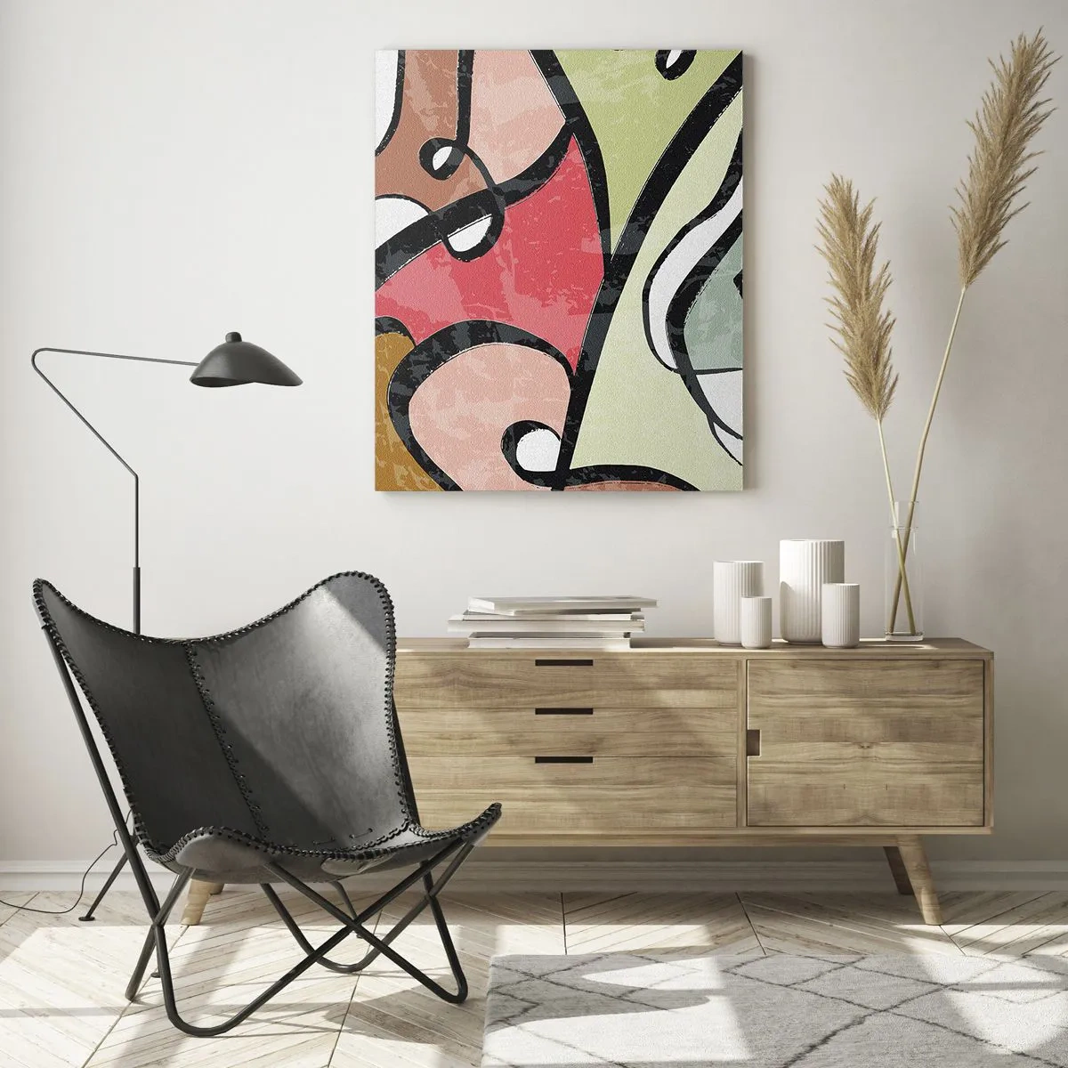 Quadro em vidro - Piruetas entre cores - 80x120 cm