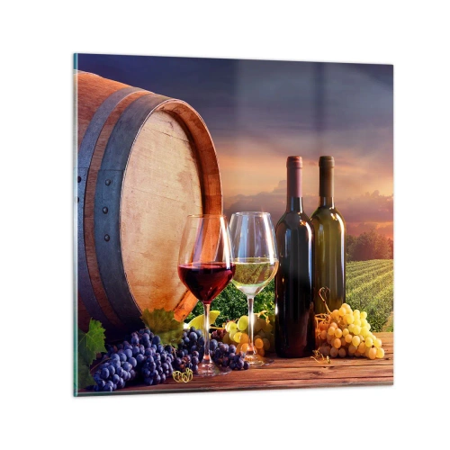 Quadro em vidro - Aqui a vida tem um sabor - 30x30 cm