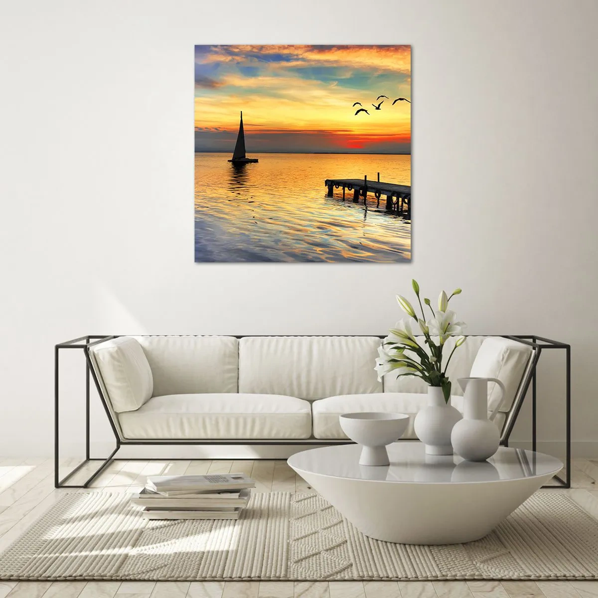 Quadro em vidro - Regressos noturnos - 40x40 cm