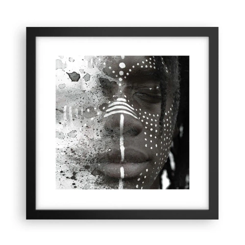 Pôster com moldura preta - Descubra o espírito primordial - 30x30 cm