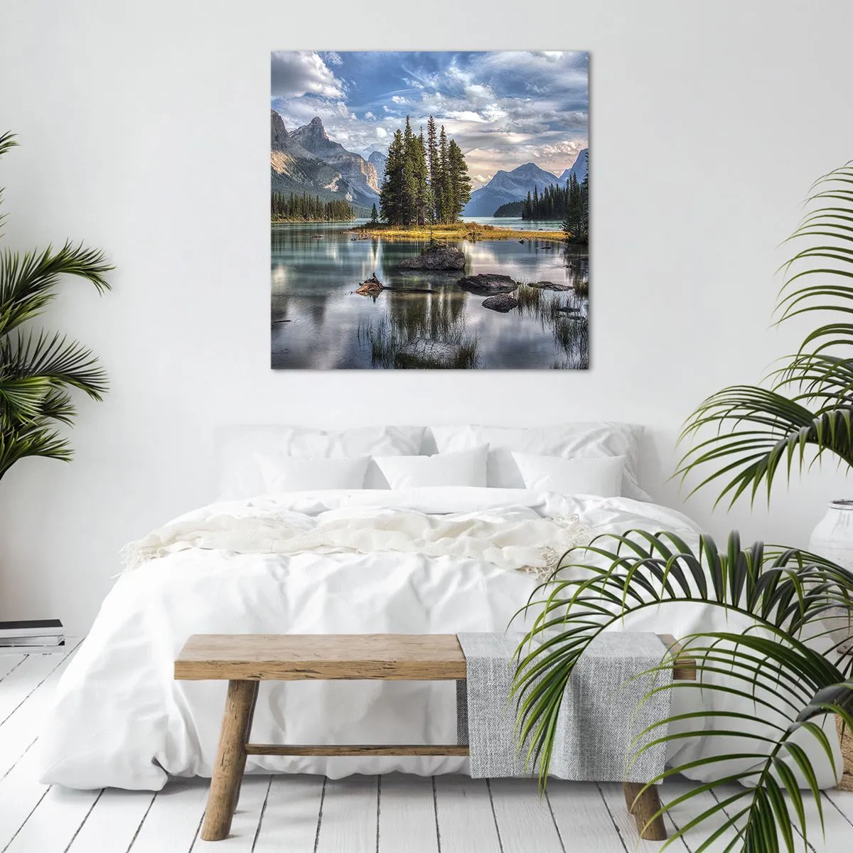 Quadro em tela - Por águas grandes e límpidas… - 60x60 cm