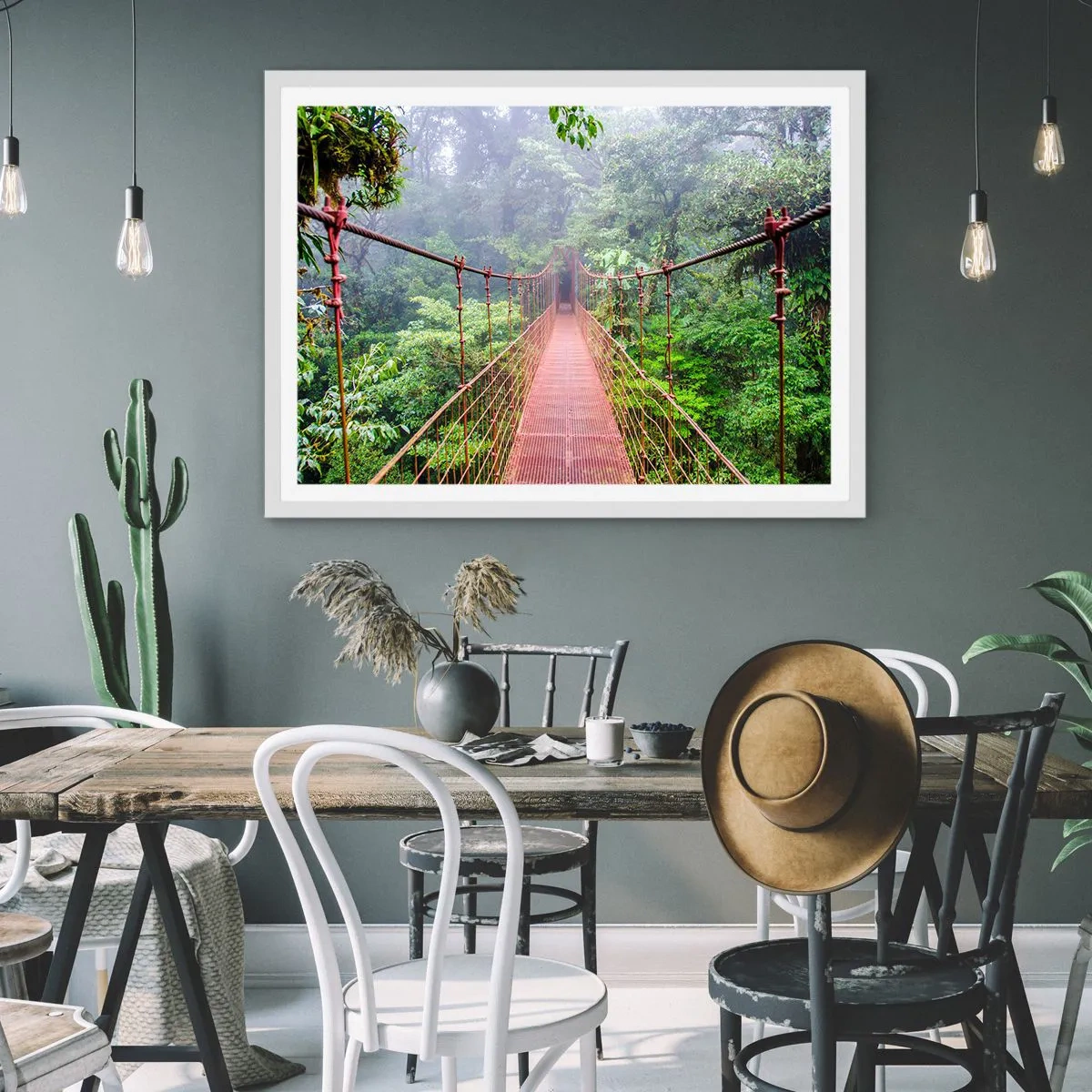 Pôster em moldura branca - Suspenso acima das copas - 50x40 cm