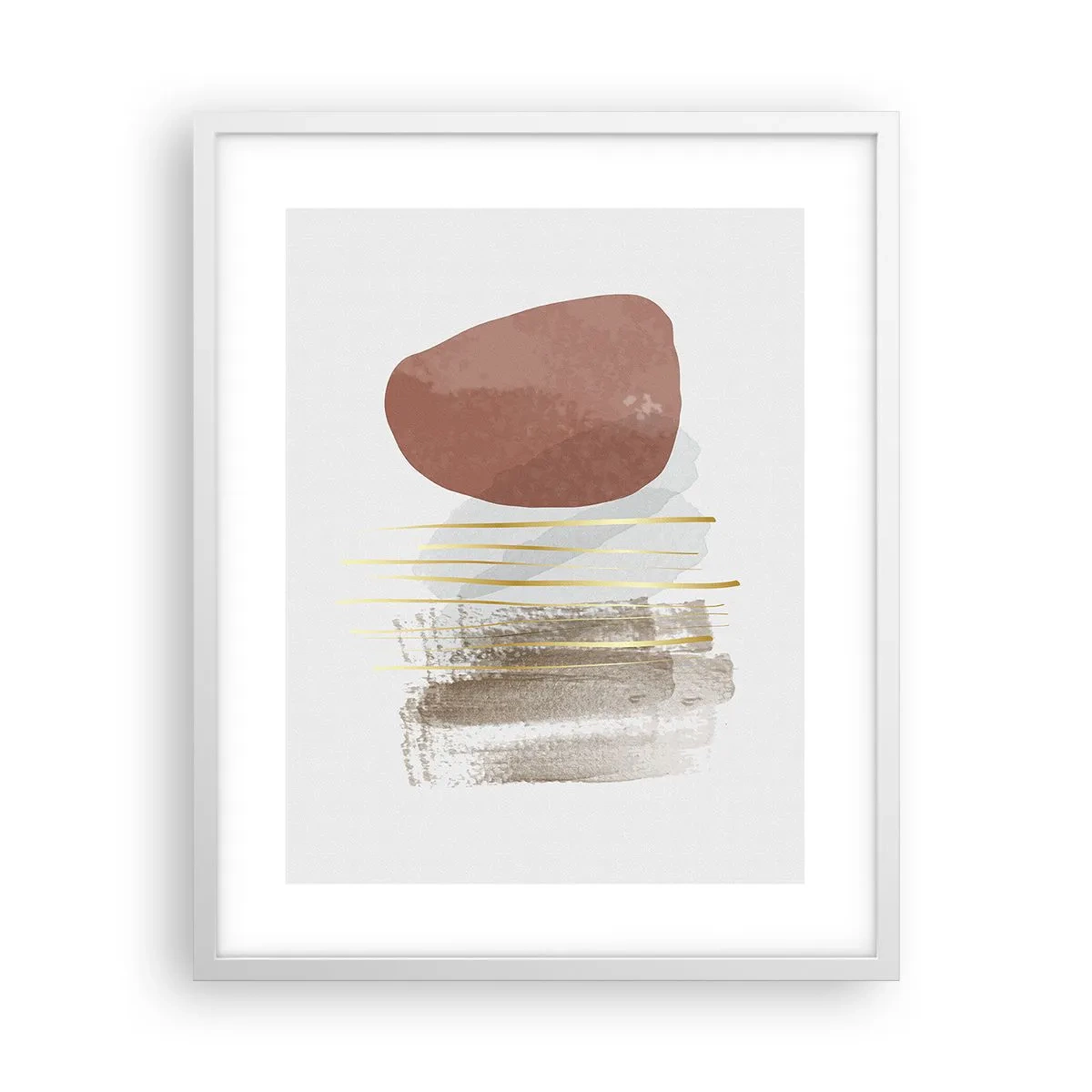 Pôster em moldura branca - Colunata abstrata - 40x50 cm