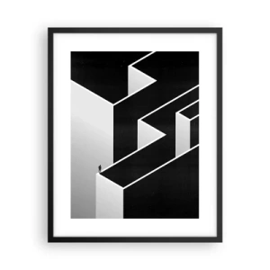 Pôster com moldura preta - Solidão no topo - 40x50 cm