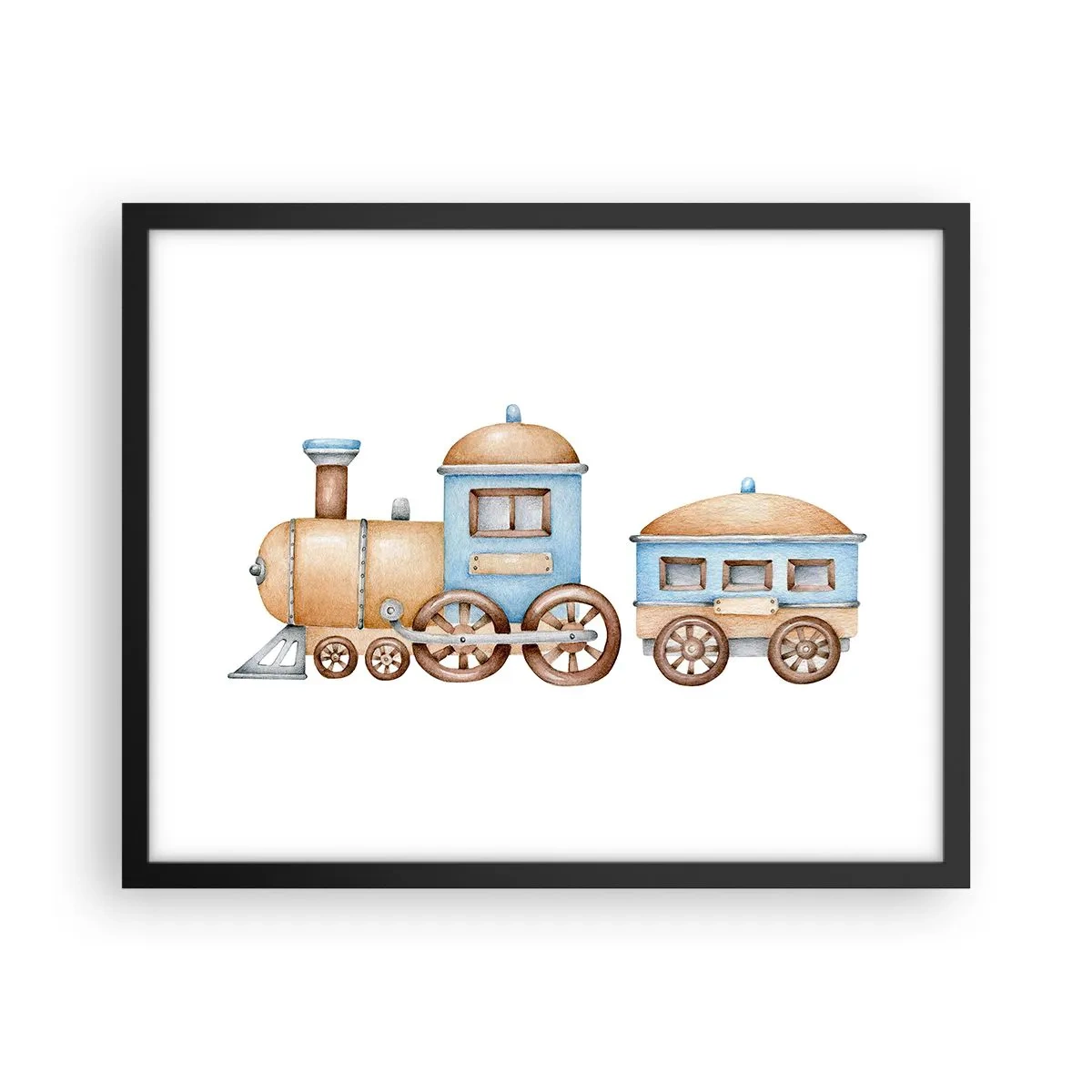 Pôster com moldura preta - Parado na estação... - 50x40 cm