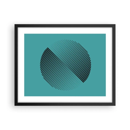 Pôster com moldura preta - Círculo – uma variação geométrica - 50x40 cm